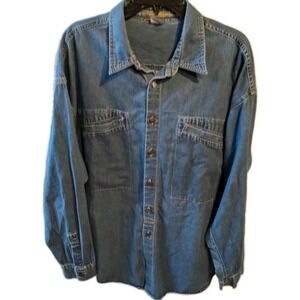 Vintage Marithe Francois Girbaud Denim LS Button Up Shirt Men Size L Retro Cool